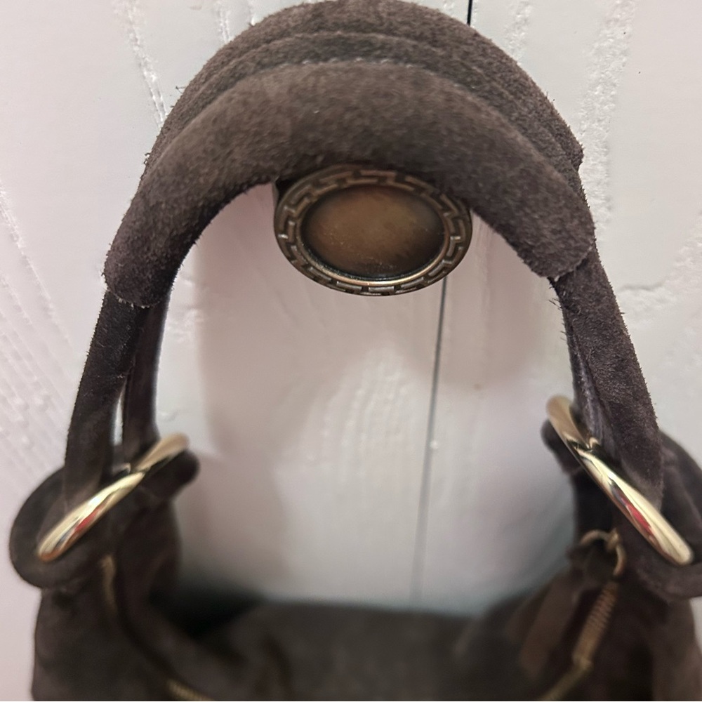Marlon Made In Italy Dark Brown Suede Hobo Bag- Genuine Leather - Picture 2 of 16